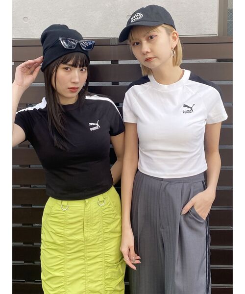 PUMA(プーマ)の「【PUMA】ICONIC T7 スリム Tシャツ(Tシャツ/カットソー・レディース・ホワイト/ブラック・FREE)」の21枚目の写真