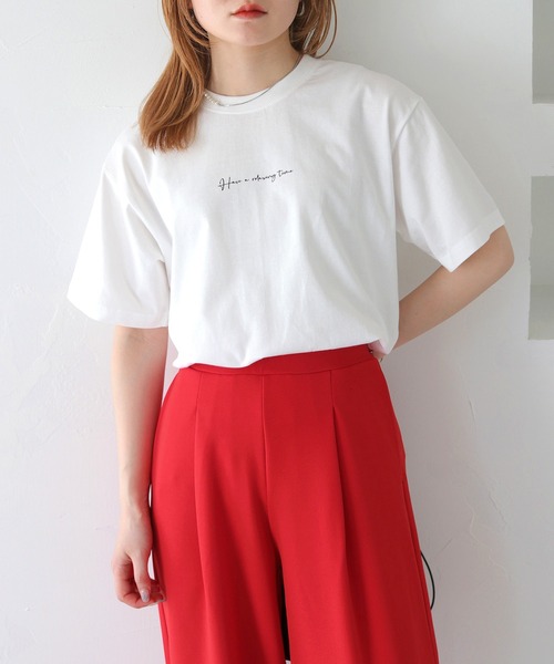 HER CLOSET(ハークローゼット)の「【shemoshelly】WEB限定カリグラフィーロゴTシャツ(Tシャツ/カットソー・レディース・ブラック/ブラック系その他/ホワイト/ホワイト系その他・L/M/S)」の7枚目の写真