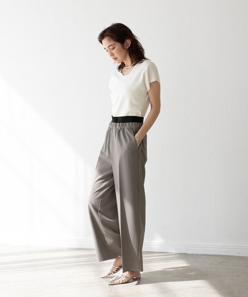 RIVE DROITE（リヴドロワ）の「MONN.:.(モン)/LIGHTレイヤードスラックス（スラックス・レディース・グレー系その他/ブラック・36/38）」の15枚目の写真