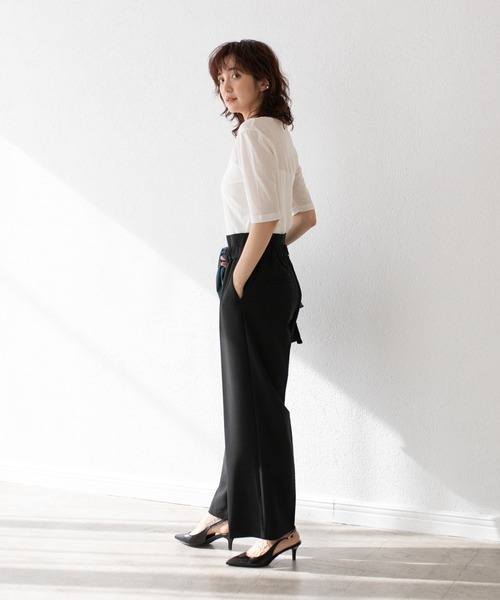 RIVE DROITE（リヴドロワ）の「MONN.:.(モン)/LIGHTレイヤードスラックス（スラックス・レディース・グレー系その他/ブラック・36/38）」の18枚目の写真