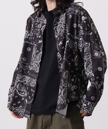 総柄 長袖シャツ