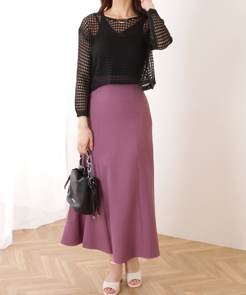 Lace Ladies(レースレディース)の「【2点セット】コンパクト 透かし編み 長袖 ニット プルオーバー(ニット/セーター・レディース・ブラック/ネイビー/ベージュ/オレンジ/ホワイト・FREE)」の9枚目の写真