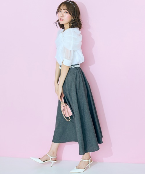 marun(マルン)の「<大きいサイズ> オフショル風デザインブラウス marun(シャツ/ブラウス・レディース・ホワイト/ブラック・L/LL/3L/4L/5L)」の5枚目の写真