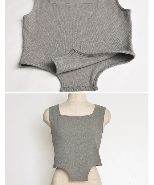 Re:EDIT（リエディ）の「ストレッチリブハイレグタンクトップ（タンクトップ・レディース・レッド/ホワイト/ブラック/チャコールグレー・LARGE/MEDIUM）」の6枚目の写真