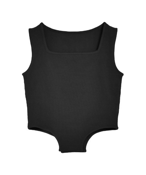 黒タンクトップ ストレッチ素材 セール】ストレッチリブハイレグタンクトップ（タンクトップ