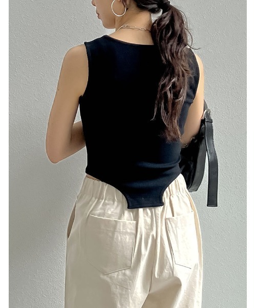 Re:EDIT（リエディ）の「ストレッチリブハイレグタンクトップ（タンクトップ・レディース・レッド/ホワイト/ブラック/チャコールグレー・LARGE/MEDIUM）」の13枚目の写真