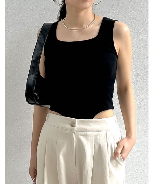 Re:EDIT（リエディ）の「ストレッチリブハイレグタンクトップ（タンクトップ・レディース・レッド/ホワイト/ブラック/チャコールグレー・LARGE/MEDIUM）」の14枚目の写真