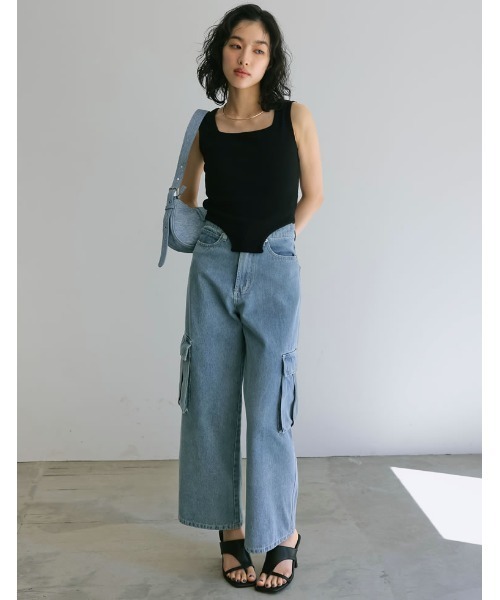 Re:EDIT（リエディ）の「ストレッチリブハイレグタンクトップ（タンクトップ・レディース・レッド/ホワイト/ブラック/チャコールグレー・LARGE/MEDIUM）」の17枚目の写真