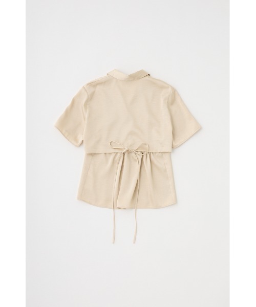 M_（エムアンダーバー）の「リサイクルポリエステル使用　後ろ姿が印象的なサテンシャツ（シャツ/ブラウス・レディース・ライトカーキ/ダークブラウン/ライトベージュ・FREE）」の19枚目の写真