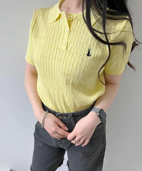 frunco(フランコ)の「【ZOZO限定】ワンポイント刺繍ニットポロ(ポロシャツ・レディース・イエロー/ホワイト/グレー/ブラック・FREE)」の20枚目の写真