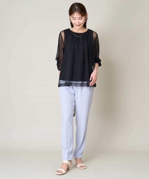 a.v.v（アーヴェヴェ）の「【接触冷感/洗える/イージーケア】美楽るイージーテーパードパンツ（その他パンツ・レディース・チャコールグレー/ブラック/カーキ/ネイビー/ミント/ダークインディゴブルー/ライトグレー・34/36/38/40/42）」の18枚目の写真