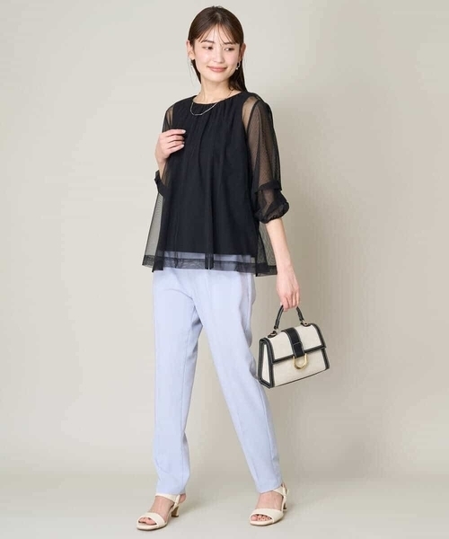 a.v.v（アーヴェヴェ）の「【接触冷感/洗える/イージーケア】美楽るイージーテーパードパンツ（その他パンツ・レディース・チャコールグレー/ブラック/カーキ/ネイビー/ミント/ダークインディゴブルー/ライトグレー・34/36/38/40/42）」の19枚目の写真