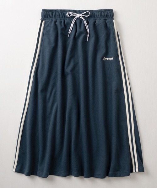 CONVERSE（コンバース）の「【CONVERSE/コンバース】ワンポイントロゴプリント＆サイドラインデザイン ダンボール生地 スウェットスカート/ジャージ（スカート・レディース・ブラック/ベージュ/ネイビー/ライトピンク・M/L）」の5枚目の写真