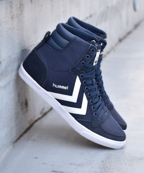 hummel（ヒュンメル）の「hummel/ヒュンメル SLIMMER STADIL CANVAS HIGH/スリマー スタディール キャンバス ハイ  HM63111K（スニーカー・メンズ・ホワイト/ブラック×ホワイト/トリコロール/ネイビー/ブラック/グレー・25.5cm/24.0cm/26.5cm/27.0cm/25.0cm/28.0cm/23.0cm/22.5cm/29.5cm）」の5枚目の写真