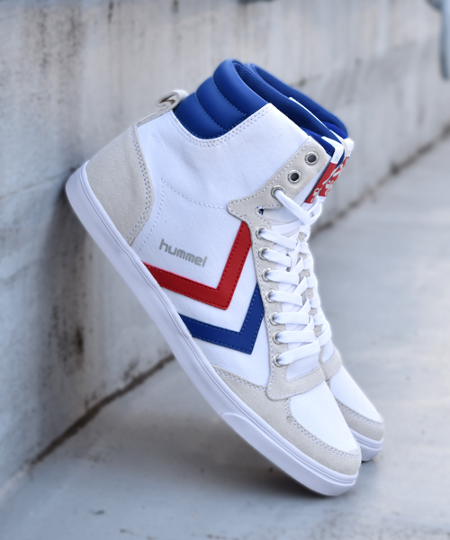 hummel（ヒュンメル）の「hummel/ヒュンメル SLIMMER STADIL CANVAS HIGH/スリマー スタディール キャンバス ハイ  HM63111K（スニーカー・メンズ・ホワイト/ブラック×ホワイト/トリコロール/ネイビー/ブラック/グレー・25.5cm/24.0cm/26.5cm/27.0cm/25.0cm/28.0cm/23.0cm/22.5cm/29.5cm）」の6枚目の写真