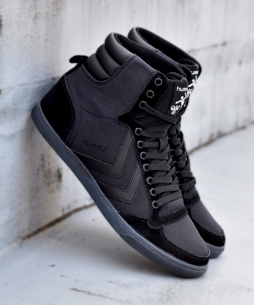 hummel（ヒュンメル）の「hummel/ヒュンメル SLIMMER STADIL CANVAS HIGH/スリマー スタディール キャンバス ハイ  HM63111K（スニーカー・メンズ・ホワイト/ブラック×ホワイト/トリコロール/ネイビー/ブラック/グレー・25.5cm/24.0cm/26.5cm/27.0cm/25.0cm/28.0cm/23.0cm/22.5cm/29.5cm）」の3枚目の写真