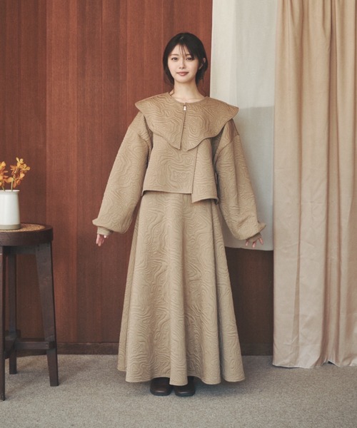 moi tytto（モイテュット）の「キルティングフレアロングスカート（スカート・レディース・ブラック/ベージュ/ナチュラル・MEDIUM/SMALL）」の17枚目の写真