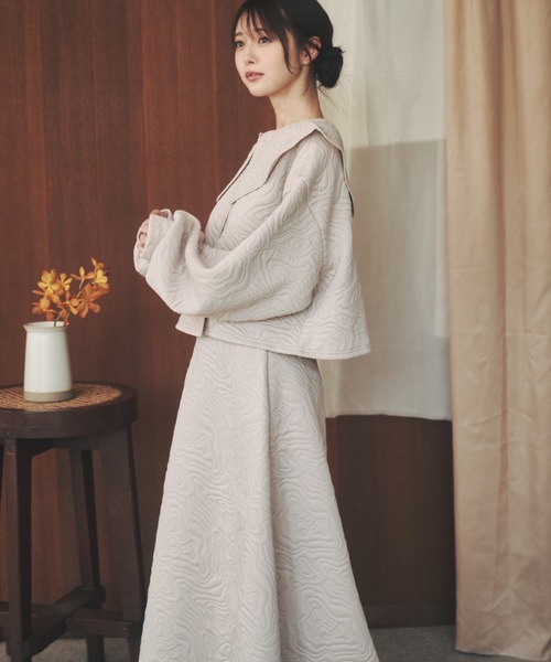 moi tytto（モイテュット）の「キルティングフレアロングスカート（スカート・レディース・ブラック/ベージュ/ナチュラル・MEDIUM/SMALL）」の9枚目の写真