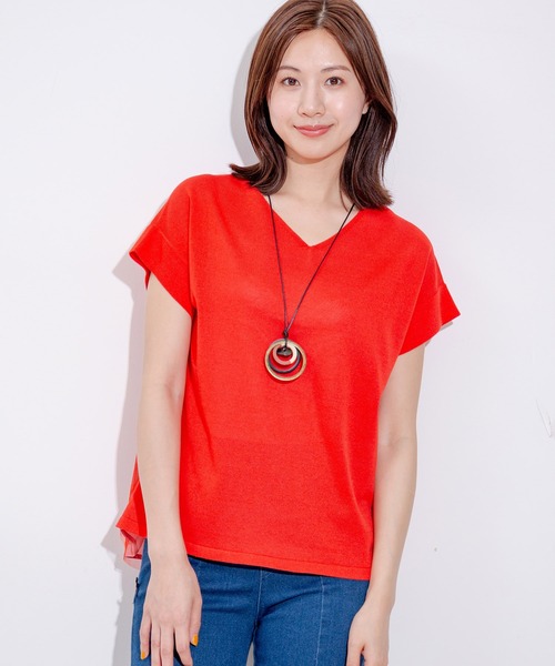 Jayro（ジャイロ）の「バックチュールニットプルオーバー（Tシャツ/カットソー・レディース・ブラック/サックスブルー/チャコールグレー/オレンジ・M）」の20枚目の写真