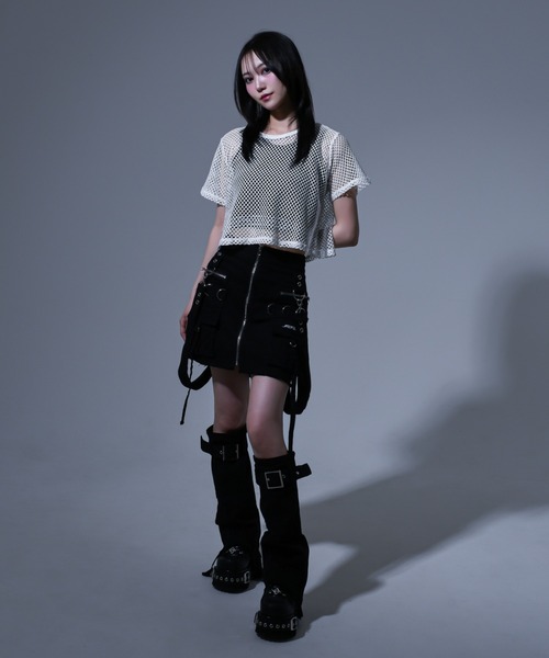 REFLEM(レフレム)の「『REFLEM/レフレム』タンク付きメッシュTシャツ(Tシャツ/カットソー・レディース・ブラック/ホワイト・FREE)」の8枚目の写真