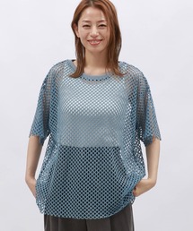 LAKOLE | カットメッシュプルオーバー5分袖 / 130869(Tシャツ/カットソー)