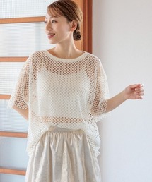 LAKOLE | カットメッシュプルオーバー5分袖 / 130869(Tシャツ/カットソー)