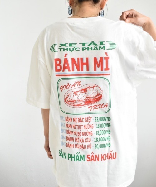 THEATRE PRODUCTS（シアタープロダクツ）の「バインミープリントTシャツ（Tシャツ/カットソー・レディース・ブラック/ブルー/ホワイト・FREE）」の2枚目の写真