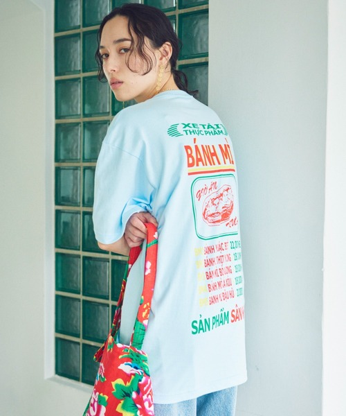 THEATRE PRODUCTS（シアタープロダクツ）の「バインミープリントTシャツ（Tシャツ/カットソー・レディース・ブラック/ブルー/ホワイト・FREE）」の4枚目の写真