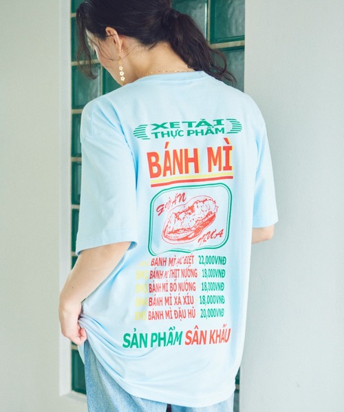 THEATRE PRODUCTS（シアタープロダクツ）の「バインミープリントTシャツ（Tシャツ/カットソー・レディース・ブラック/ブルー/ホワイト・FREE）」の5枚目の写真