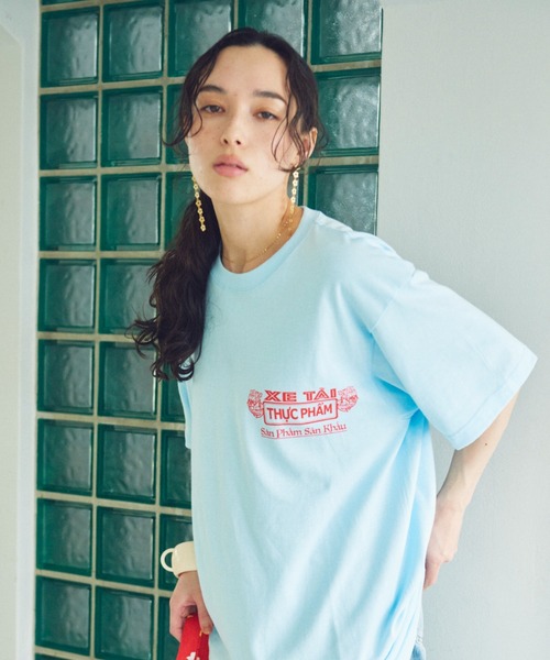 THEATRE PRODUCTS（シアタープロダクツ）の「バインミープリントTシャツ（Tシャツ/カットソー・レディース・ブラック/ブルー/ホワイト・FREE）」の6枚目の写真