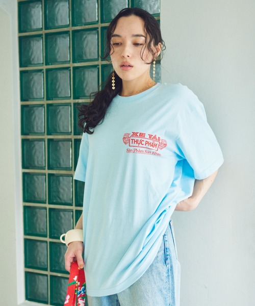 THEATRE PRODUCTS（シアタープロダクツ）の「バインミープリントTシャツ（Tシャツ/カットソー・レディース・ブラック/ブルー/ホワイト・FREE）」の7枚目の写真