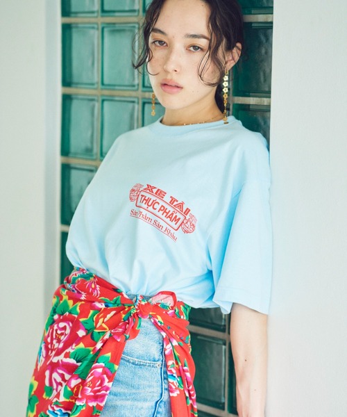 THEATRE PRODUCTS（シアタープロダクツ）の「バインミープリントTシャツ（Tシャツ/カットソー・レディース・ブラック/ブルー/ホワイト・FREE）」の8枚目の写真