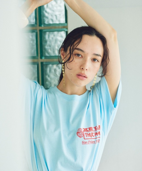 THEATRE PRODUCTS（シアタープロダクツ）の「バインミープリントTシャツ（Tシャツ/カットソー・レディース・ブラック/ブルー/ホワイト・FREE）」の9枚目の写真