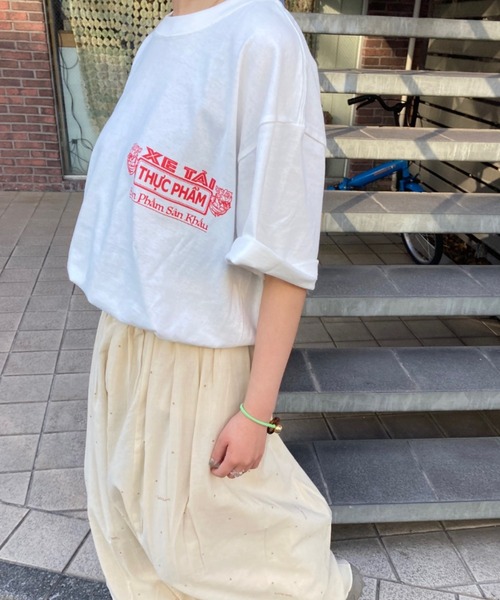 THEATRE PRODUCTS（シアタープロダクツ）の「バインミープリントTシャツ（Tシャツ/カットソー・レディース・ブラック/ブルー/ホワイト・FREE）」の11枚目の写真