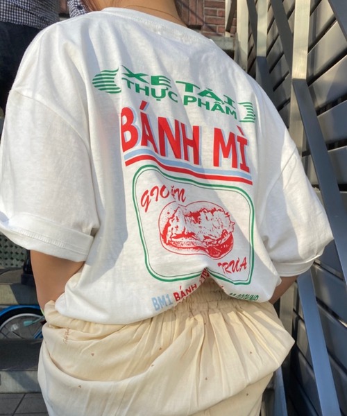 THEATRE PRODUCTS（シアタープロダクツ）の「バインミープリントTシャツ（Tシャツ/カットソー・レディース・ブラック/ブルー/ホワイト・FREE）」の10枚目の写真