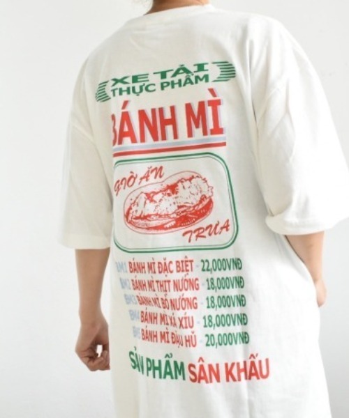 THEATRE PRODUCTS（シアタープロダクツ）の「バインミープリントTシャツ（Tシャツ/カットソー・レディース・ブラック/ブルー/ホワイト・FREE）」の15枚目の写真