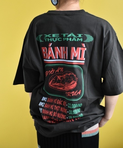 THEATRE PRODUCTS（シアタープロダクツ）の「バインミープリントTシャツ（Tシャツ/カットソー・レディース・ブラック/ブルー/ホワイト・FREE）」の21枚目の写真