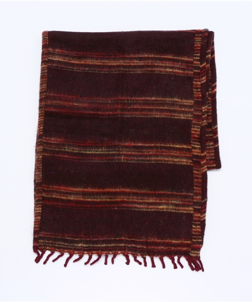 チャイハネ（チャイハネ）の「【チャイハネ】カラフルボーダーアクリルショール（マフラー・レディース・レッド系その他/ベージュ/ブラウン/グリーン/レッド/ピンク/サファリグリーン/その他/パープル/その他1/その他2/オレンジ系その他/ブラック系その他/ブラック/ホワイト/ブラックミックス/イエロー/ネイビー/オレンジ/プラム/ラベンダー/ブルー/オレンジ系その他2/カーキ/ブラック系その他2/ライトグリーン/ブラウン系その他/ライトイエロー/マスタード/ブルー系その他/ターコイズブルー・FREE）」の6枚目の写真