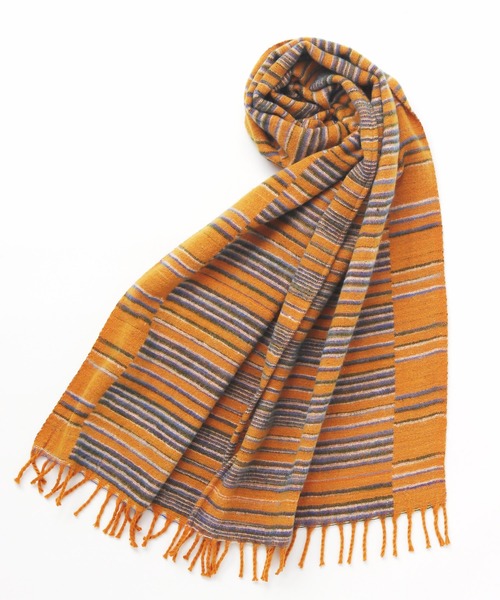 チャイハネ（チャイハネ）の「【チャイハネ】カラフルボーダーアクリルショール（マフラー・レディース・レッド系その他/ベージュ/ブラウン/グリーン/レッド/ピンク/サファリグリーン/その他/パープル/その他1/その他2/オレンジ系その他/ブラック系その他/ブラック/ホワイト/ブラックミックス/イエロー/ネイビー/オレンジ/プラム/ラベンダー/ブルー/オレンジ系その他2/カーキ/ブラック系その他2/ライトグリーン/ブラウン系その他/ライトイエロー/マスタード/ブルー系その他/ターコイズブルー・FREE）」の21枚目の写真