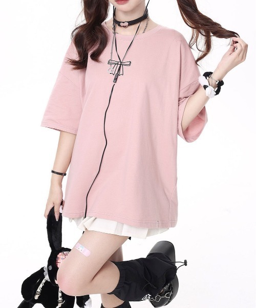 gossip!ロサンゼルス(ゴシップロサンゼルス)の「100%棉バックリボンフェミニンゆったりTシャツ(Tシャツ/カットソー・レディース・ピンク/ホワイト/ブラック・FREE)」の5枚目の写真