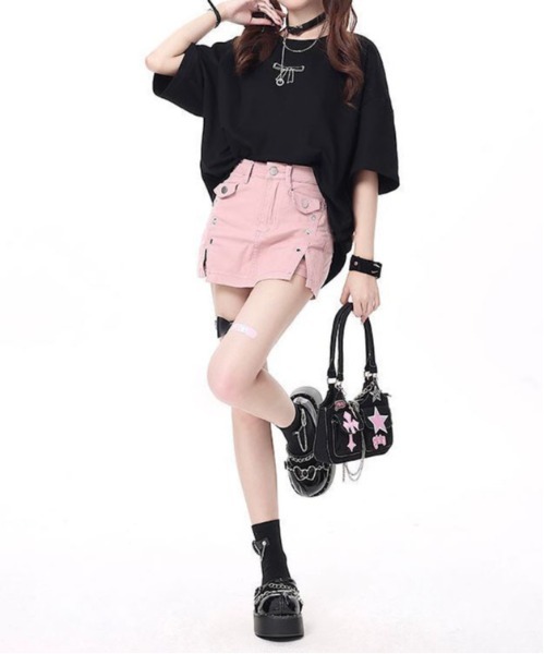 gossip!ロサンゼルス(ゴシップロサンゼルス)の「100%棉バックリボンフェミニンゆったりTシャツ(Tシャツ/カットソー・レディース・ピンク/ホワイト/ブラック・FREE)」の19枚目の写真