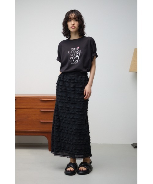 AZUL by moussy(アズールバイマウジー)の「フリルメッシュタイトスカート(スカート・レディース・ブラック/アイボリー・FREE)」の18枚目の写真