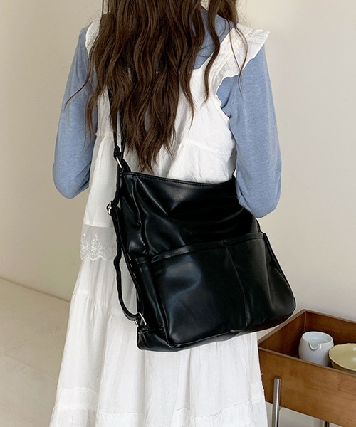 【美品】LESS 3way 黒 レザー リュック ショルダーバッグ ハンドバッグ e1418ef1ee383124e61343ca74bf22