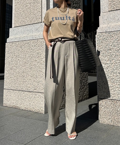 DouDou(ドゥドゥ)の「リネンライクセンプレイージーパンツ(その他パンツ・レディース・チャコールグレー/ベージュ/オレンジ・36/38)」の9枚目の写真