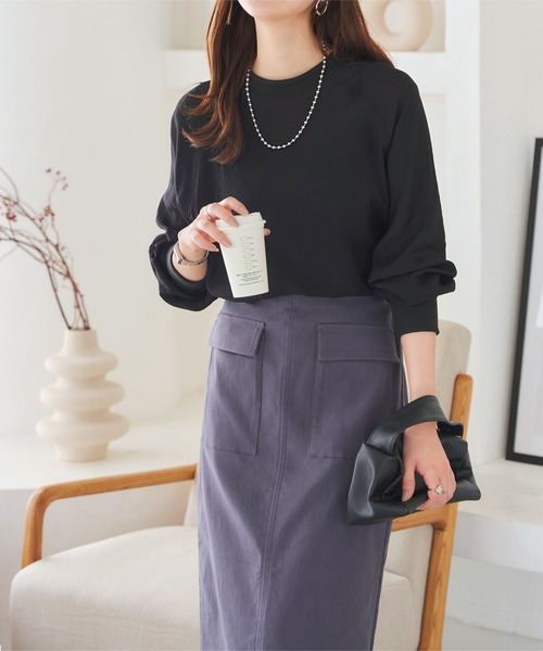 KOBE LETTUCE（コウベレタス）の「[ 選べるサイズ/丈 ] 走れるストレッチカーゴ風スカート（スカート・レディース・ブラック/ベージュ/カーキ/ブルー系/チャコール/ネイビー/アイボリー系・M/L/M1/L1）」の11枚目の写真