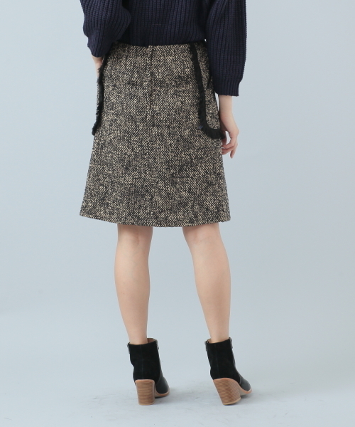 ELFORBR（エルフォーブル）の「ツィードフリンジトリミングAラインスカート（スカート・レディース・ブラウン/ブルー・38/36）」の14枚目の写真