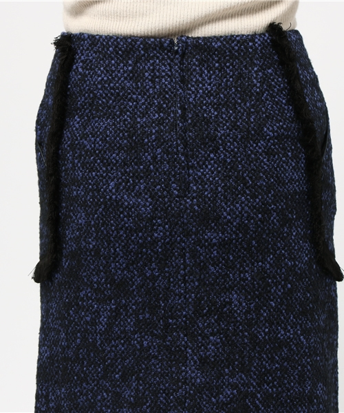 ELFORBR（エルフォーブル）の「ツィードフリンジトリミングAラインスカート（スカート・レディース・ブラウン/ブルー・38/36）」の10枚目の写真