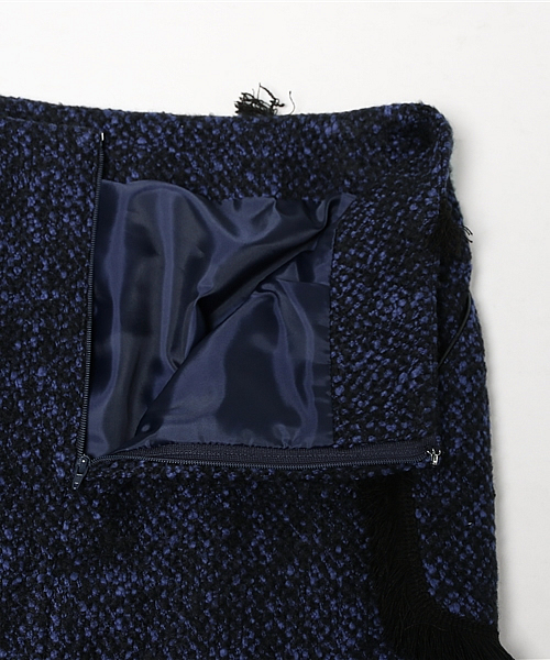 ELFORBR（エルフォーブル）の「ツィードフリンジトリミングAラインスカート（スカート・レディース・ブラウン/ブルー・38/36）」の13枚目の写真