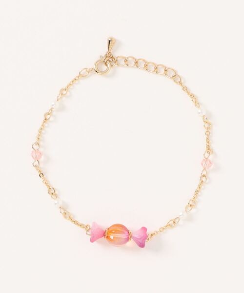 tone（トーン）の「【wamushroom by wamcom*】candy ribbon ブレスレット（ブレスレット・レディース・パープル/ピンク・FREE）」の2枚目の写真