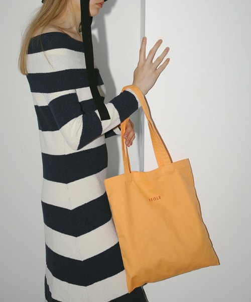 Canvas logo embroidery tote bag / キャンバス ロゴ刺しゅう